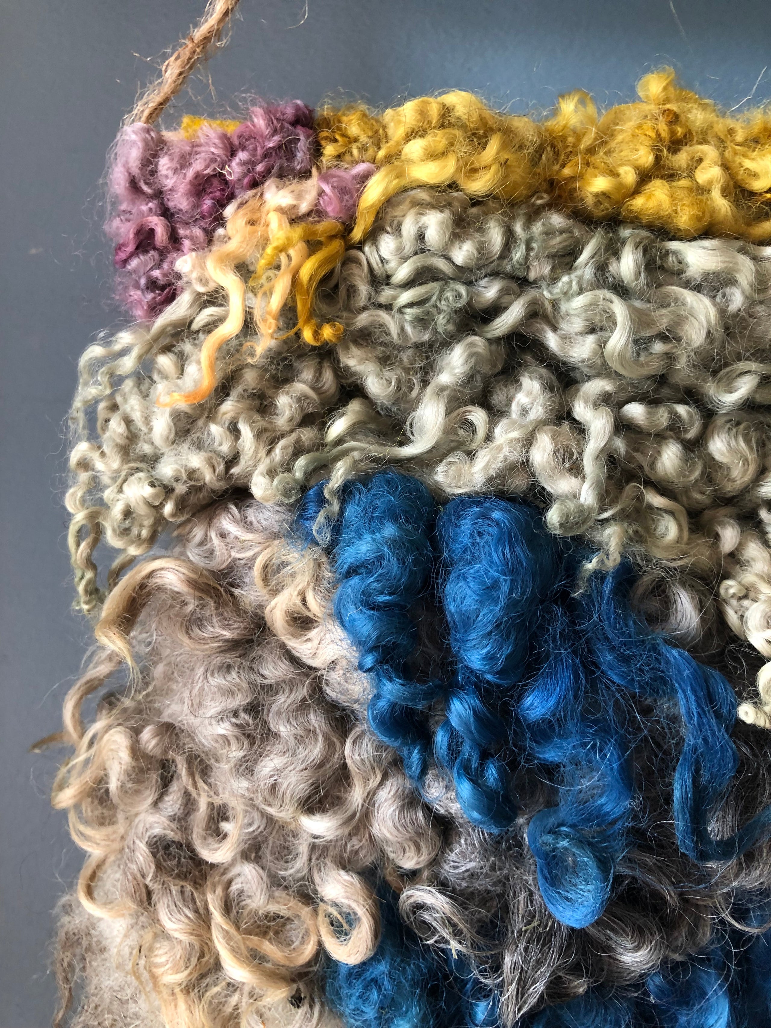 Sulphur Mountain Felted Tapestry Wool Salad Lite Natural Dyed Locks